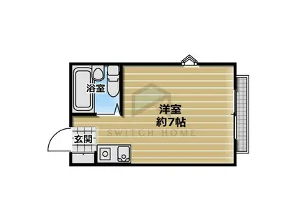 バッハレジデンス長瀬(ワンルーム/3階)の間取り写真