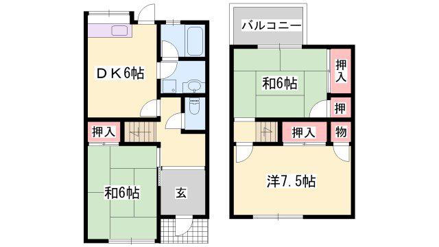 3宝殿ヤングハイツ(3DK/1階)の間取り写真