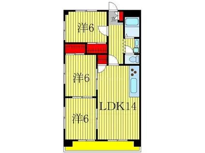 サンライフ倉橋(3LDK/2階)の間取り写真