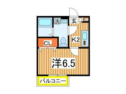 MQUART柏2(1K/1階)の間取り写真