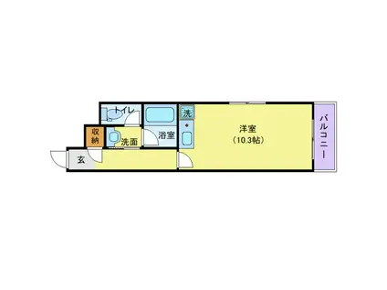朝日プラザエザース堤通雨宮町II(ワンルーム/6階)の間取り写真