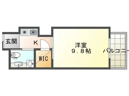 ジュリオ朝霧(1K/3階)の間取り写真