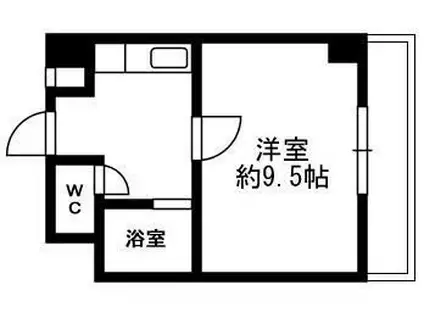 ソナーレ清瀬 Cタイプ(1K/4階)の間取り写真