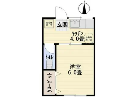 平和荘(1K/2階)の間取り写真