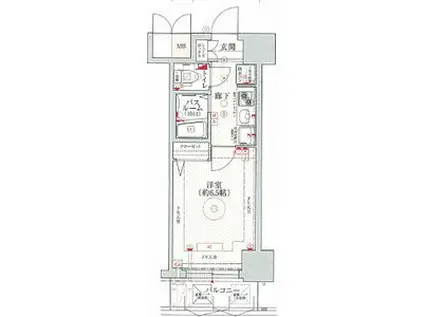 エステムコート大阪ベイエリア(1K/3階)の間取り写真