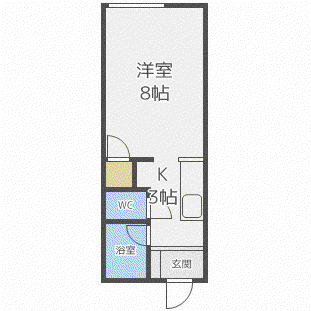 グリーンロードハイムA(1K/3階)の間取り写真