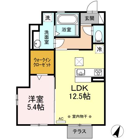 メゾンSAKURAII(1LDK/1階)の間取り写真