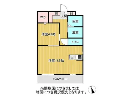 SOLA(1LDK/3階)の間取り写真