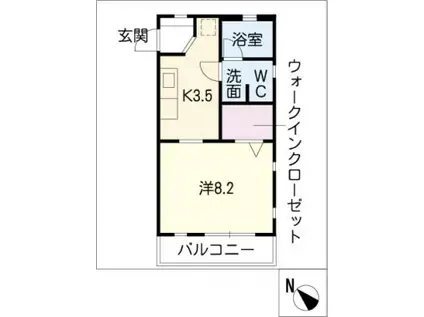 TEA TREE(1DK/1階)の間取り写真