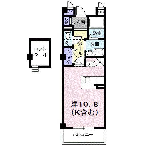 シェーネスベルク(ワンルーム/3階)の間取り写真