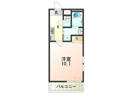 フジパレス北加賀屋II番館(1K/3階)の間取り写真