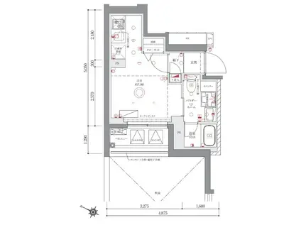 AZEST阪東橋II(ワンルーム/4階)の間取り写真