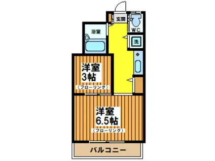 ジョイライフ桜上水(2K/3階)の間取り写真