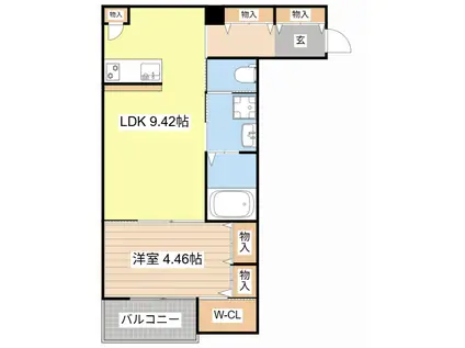 MOANI(1LDK/1階)の間取り写真