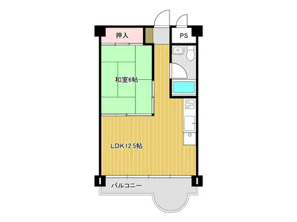 ほうらいの里宮島(1LDK/4階)の間取り写真