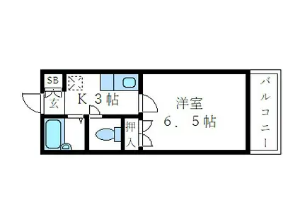 マインメイツマンション(1K/2階)の間取り写真