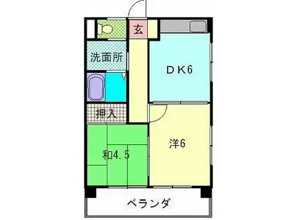 シルキーホームズ(2DK/4階)の間取り写真