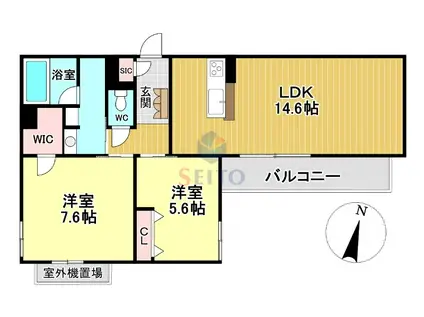 シャーメゾン バードヒルズ(2LDK/2階)の間取り写真