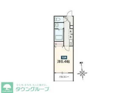 MELDIA鷹の台(1K/1階)の間取り写真