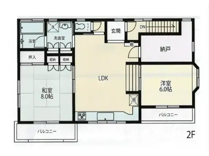大森西ハウス(3LDK/2階)の間取り写真
