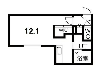 テラン厚別(1K/3階)の間取り写真