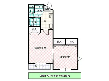 ウィステリアアカス(2K/3階)の間取り写真