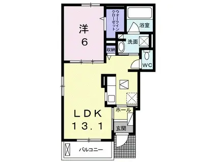 ノバ・レジデンスA(1LDK/1階)の間取り写真