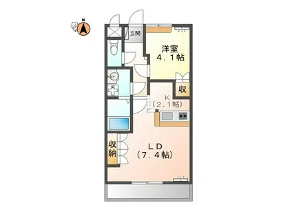 レジデンス城西I(1LDK/2階)の間取り写真