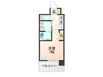 ベラジオ雅び京都西院II(1K/3階)の間取り写真