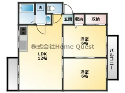 サニーハイツ(2LDK/2階)の間取り写真
