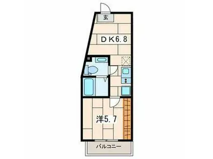 エレーナ(1DK/2階)の間取り写真
