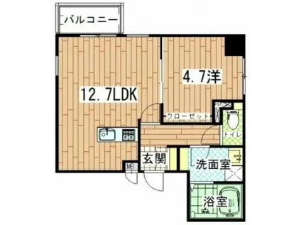 松浦鉄道西九州線 佐世保中央駅 徒歩7分 8階建 築8年(1LDK/8階)の間取り写真