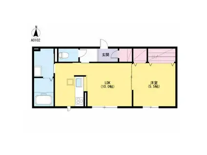 シャーメゾンOREGON (1LDK/1階)の間取り写真