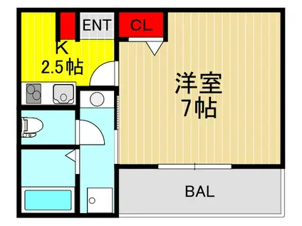 RAFFINE鳩ヶ谷(1K/1階)の間取り写真