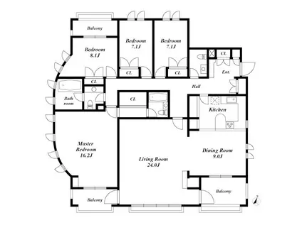 グラン・ミュゼ小日向(4LDK/2階)の間取り写真