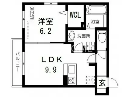 あじさい(1LDK/3階)の間取り写真