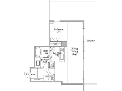 ザ・パークレックス南麻布(ワンルーム/6階)の間取り写真