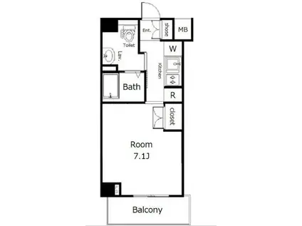 ガーラ渋谷常盤松(1K/1階)の間取り写真