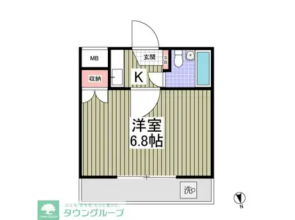 クリアス森林公園 旧レモンハウス森林公園(1K/2階)の間取り写真