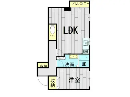 メゾンピレネ(1LDK/2階)の間取り写真