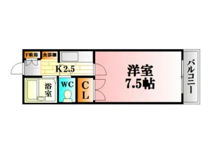 レジデンス白井II(1K/3階)の間取り写真