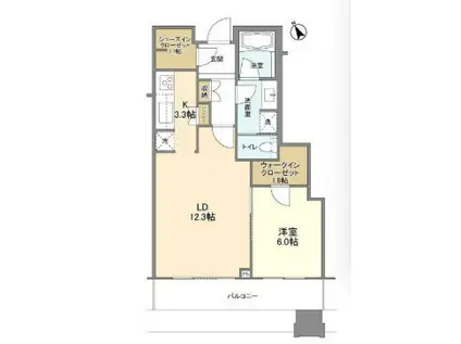 パークコート虎ノ門ATAGO TOWER パークコート虎ノ門愛宕タワー(1LDK/6階)の間取り写真