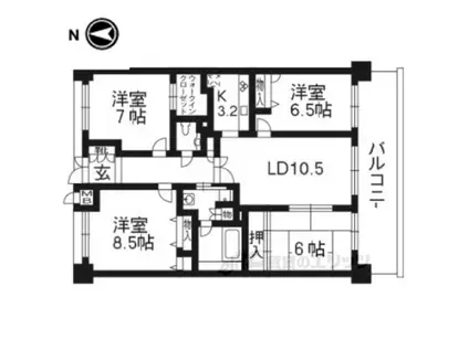 エスリード太秦三条天神川316(4LDK/3階)の間取り写真