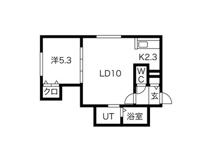ノーマルヒル本町(1LDK/2階)の間取り写真