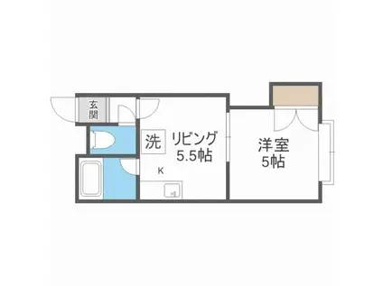 LINKS-COURT桑園 リンクスコート桑園(1DK/3階)の間取り写真