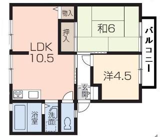 サンライフMII(2LDK/2階)の間取り写真