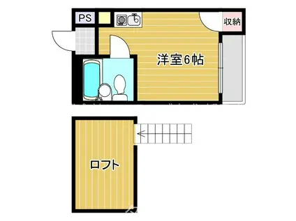 WBM-III(ワンルーム/2階)の間取り写真