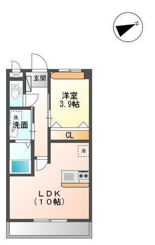 ラヴィータ(1LDK/2階)の間取り写真