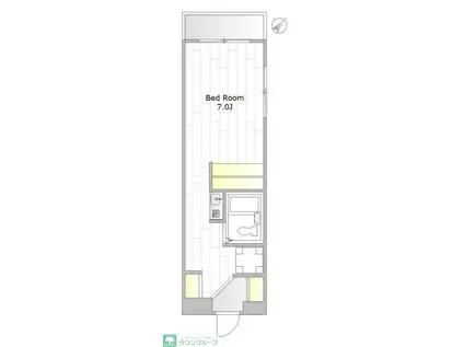 プランドール西品川(ワンルーム/2階)の間取り写真