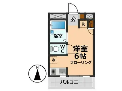 ヒルマステップス(ワンルーム/3階)の間取り写真